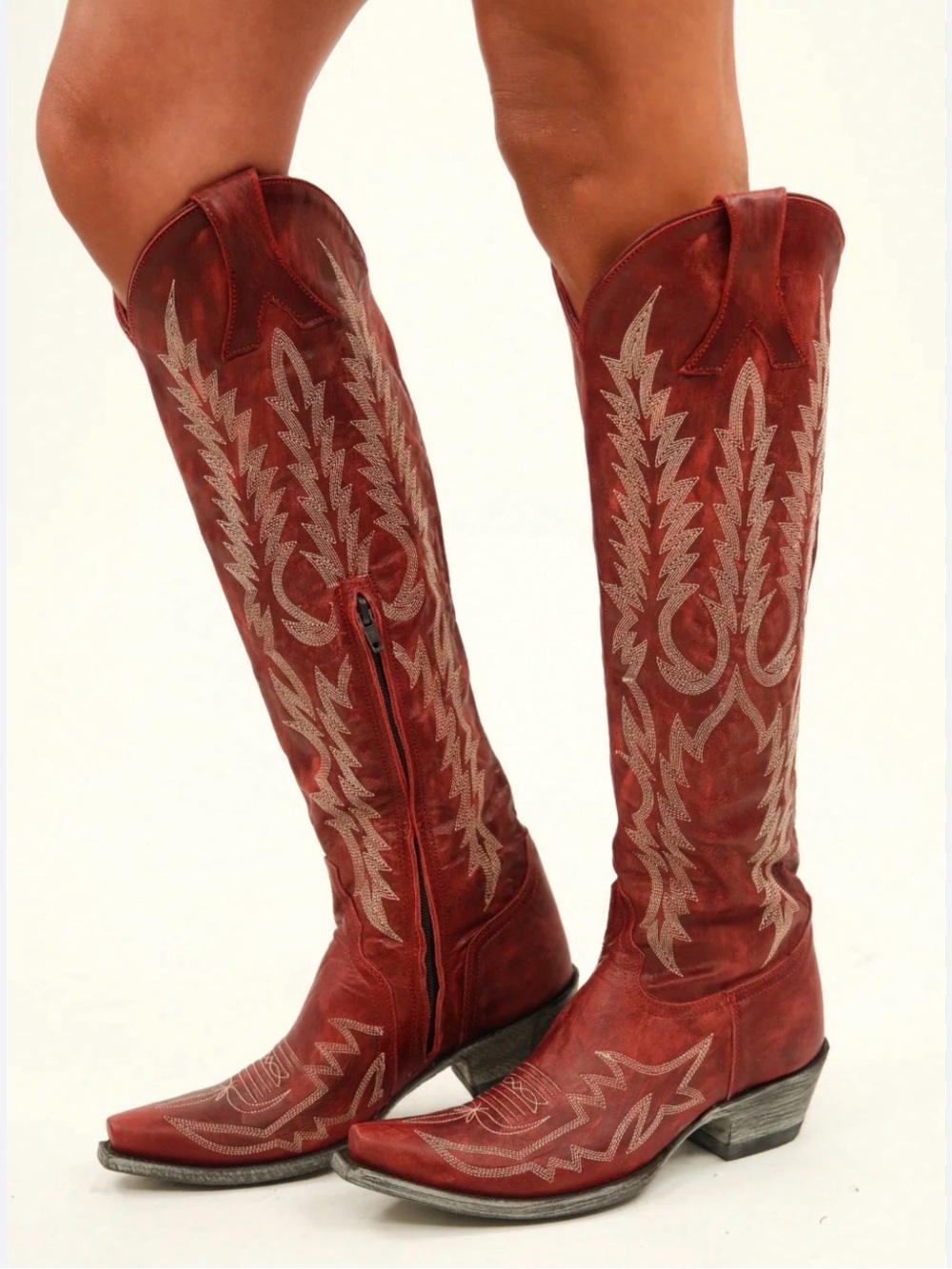 Old Gringo Women’s Mayra Red Tall Embroidered Cowboy Boots Snip Toe Size 9 - Picture 2 of 12